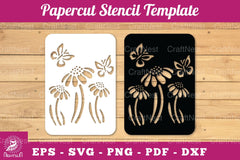 Butterfly Flowers Papercut Stencil Clipart Bundle - CraftNest - Digital Crafting and Art