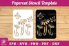 Butterfly Flowers Papercut Stencil Clipart Bundle