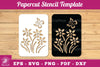 Butterfly Flowers Papercut Stencil Clipart Bundle