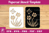 Butterfly Flowers Papercut Stencil Clipart Bundle