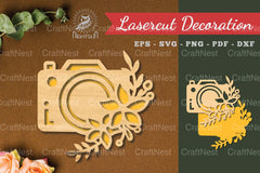 Flowers Camera Laser Cut Decoration Clipart Bundle - CraftNest - Digital Crafting and Art