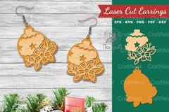 Christmas Ball Laser Cut Flower Earrings Bundle - CraftNest - Digital Crafting and Art