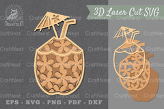 Coconut Drink Lasercut Decoration SVG Bundle - CraftNest - Digital Crafting and Art