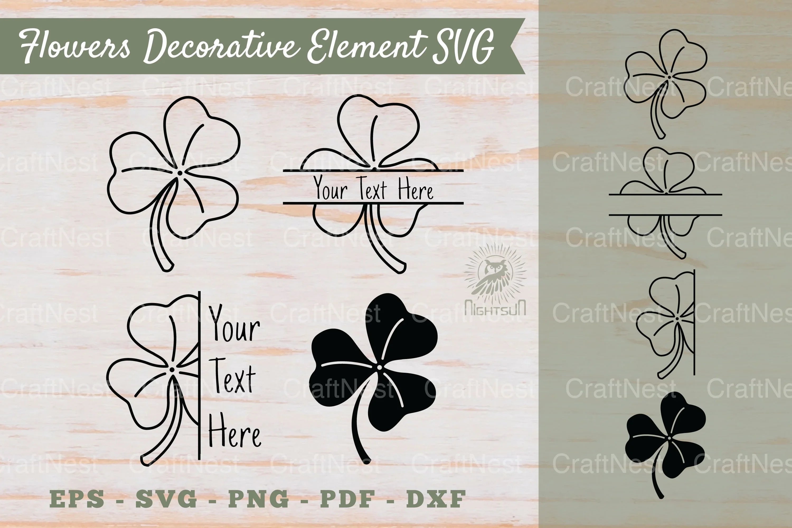 Flowers Decorative Element & Border Monogram Clipart Bundle - CraftNest - Digital Crafting and Art