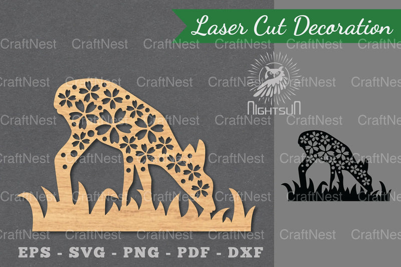Flowers Deer Lasercut Decoration Bundle - CraftNest - Digital Crafting and Art