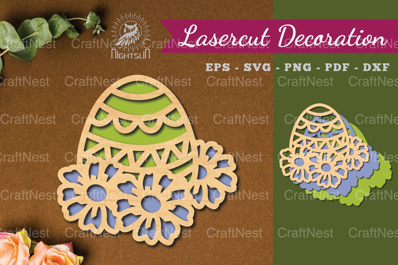 Flowers Egg Laser Cut Decoration Clipart Bundle - CraftNest - Digital Crafting and Art