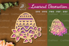 Laser Cut Flower Egg Decoration Clipart Bundle - CraftNest - Digital Crafting and Art