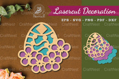 Laser Cut Flower Egg Decoration Clipart Bundle - CraftNest - Digital Crafting and Art