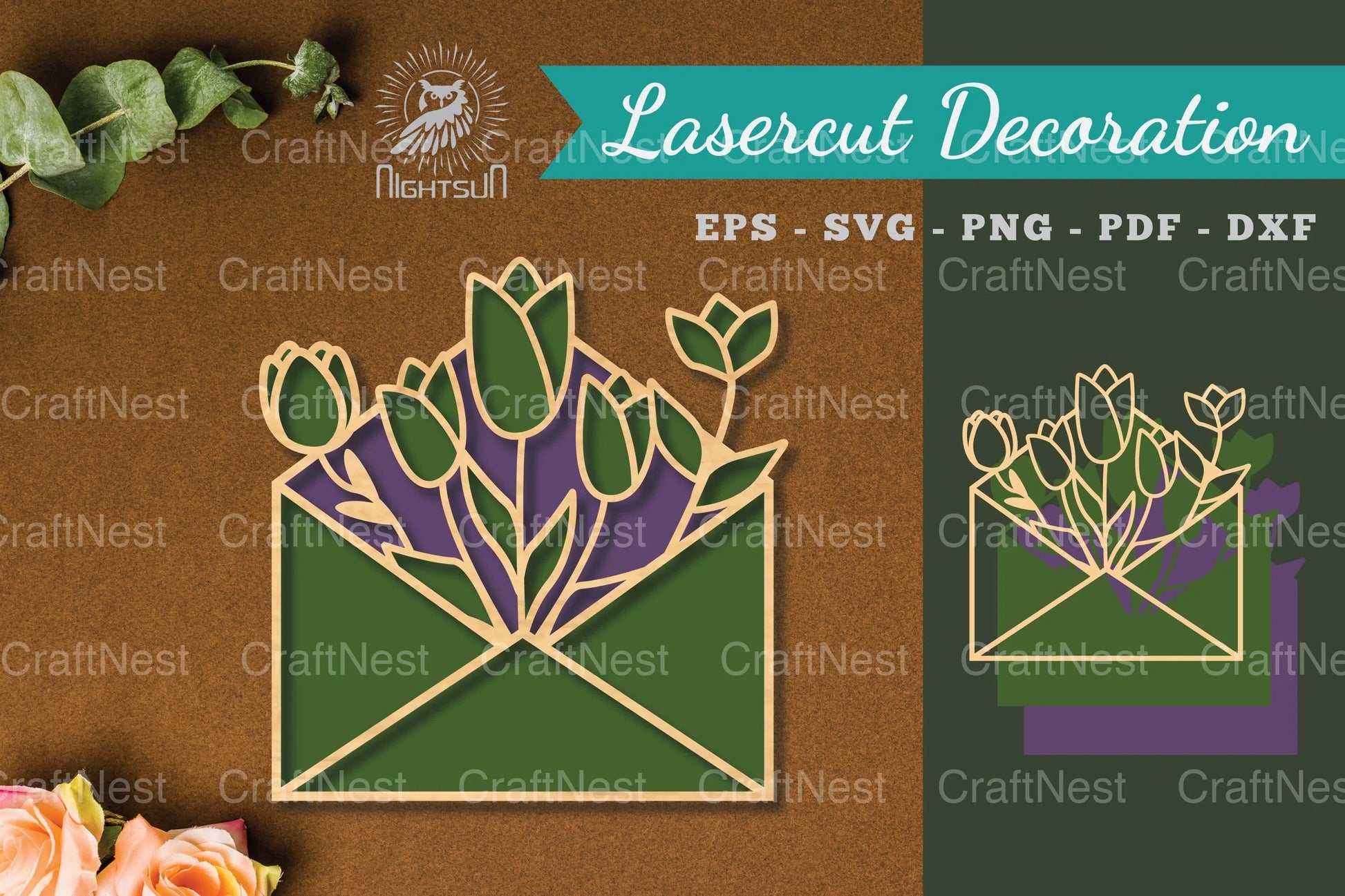 Laser Cut Flower Envelope Decoration Clipart Bundle - CraftNest - Digital Crafting and Art