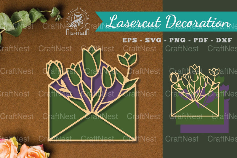 Laser Cut Flower Envelope Decoration Clipart Bundle - CraftNest - Digital Crafting and Art
