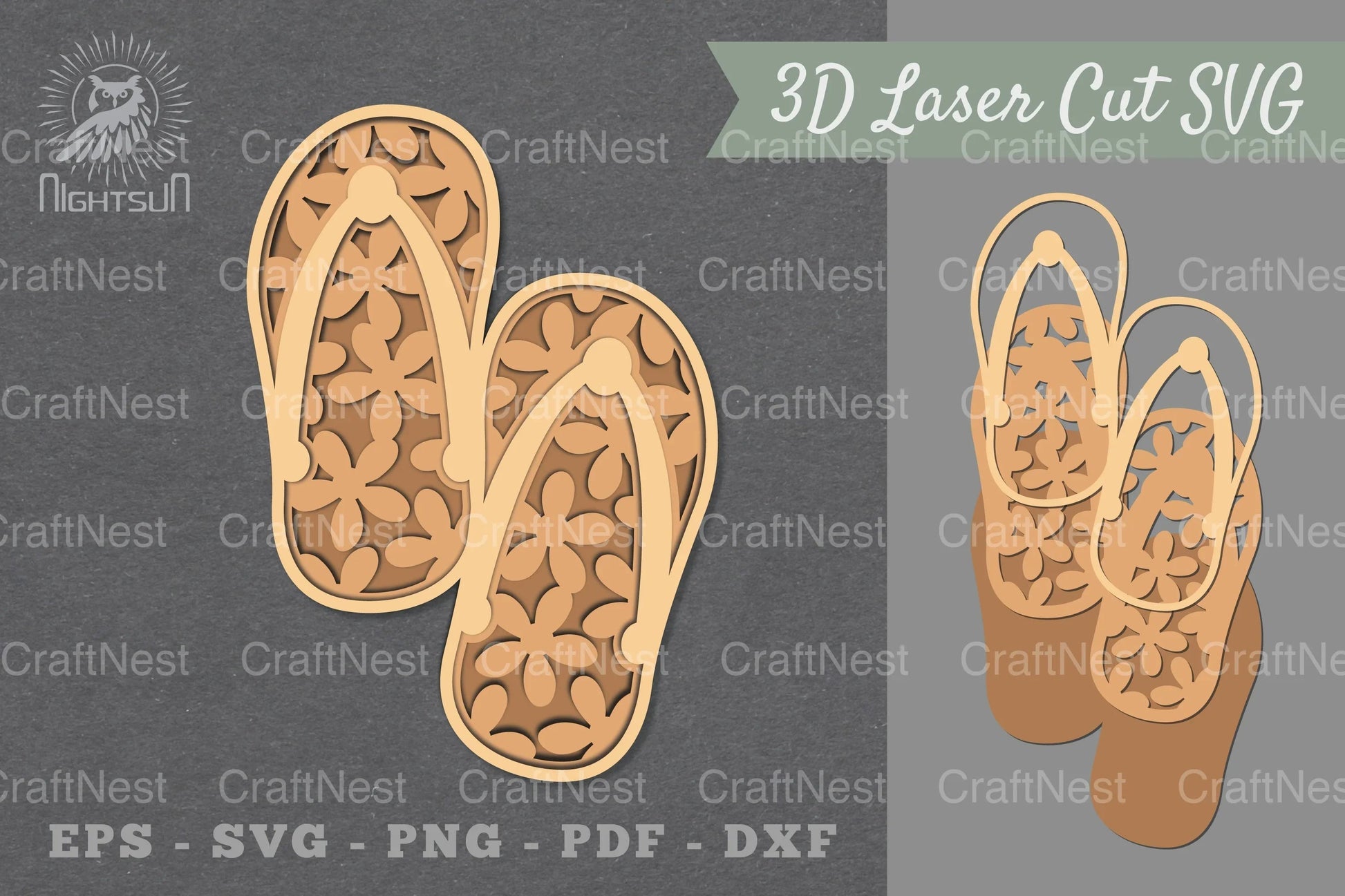 Flowers Flip Flop Lasercut Decoration Clipart Bundle - CraftNest - Digital Crafting and Art