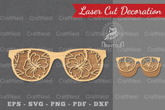 3609 Flowers Glasses Laser Cut Decoration Clipart Bundle - CraftNest - Digital Crafting and Art