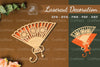 Laser Cut Flowers Hand Fan Decoration Clipart Bundle