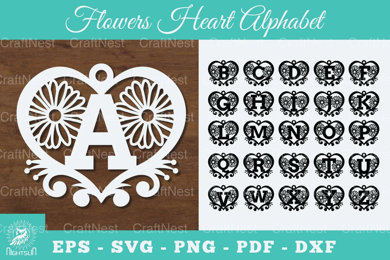 Heart Alphabet Love SVG Bundle - CraftNest - Digital Crafting and Art
