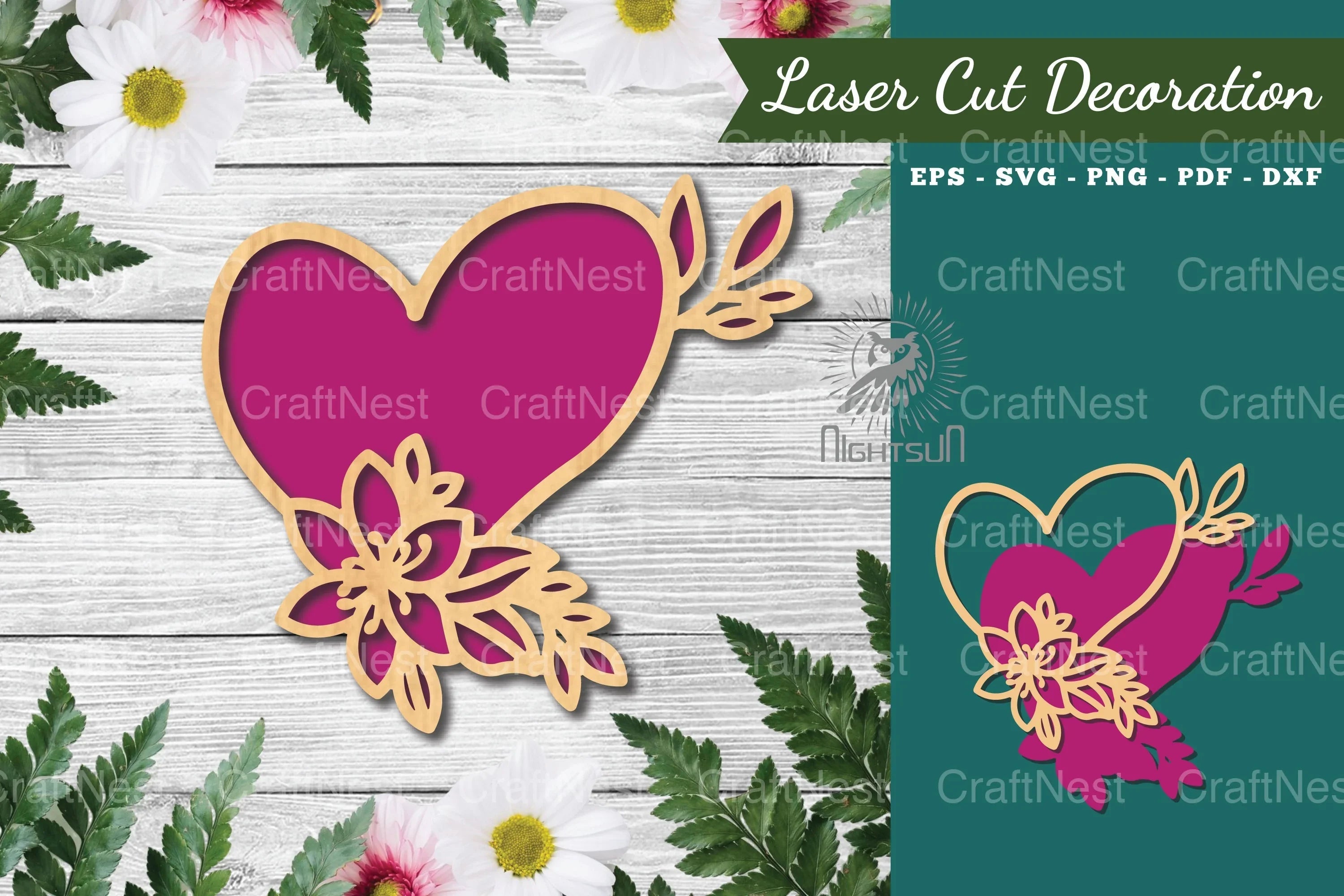 Heart Laser Cut Flower Decoration Clipart Bundle - CraftNest - Digital Crafting and Art