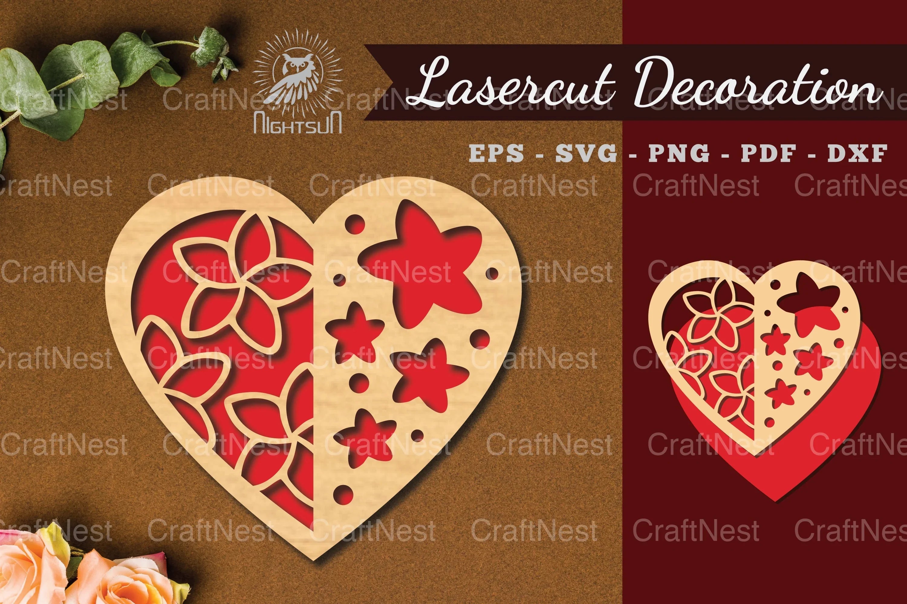 Heart Laser Cut Flower Decoration Clipart Bundle - CraftNest - Digital Crafting and Art