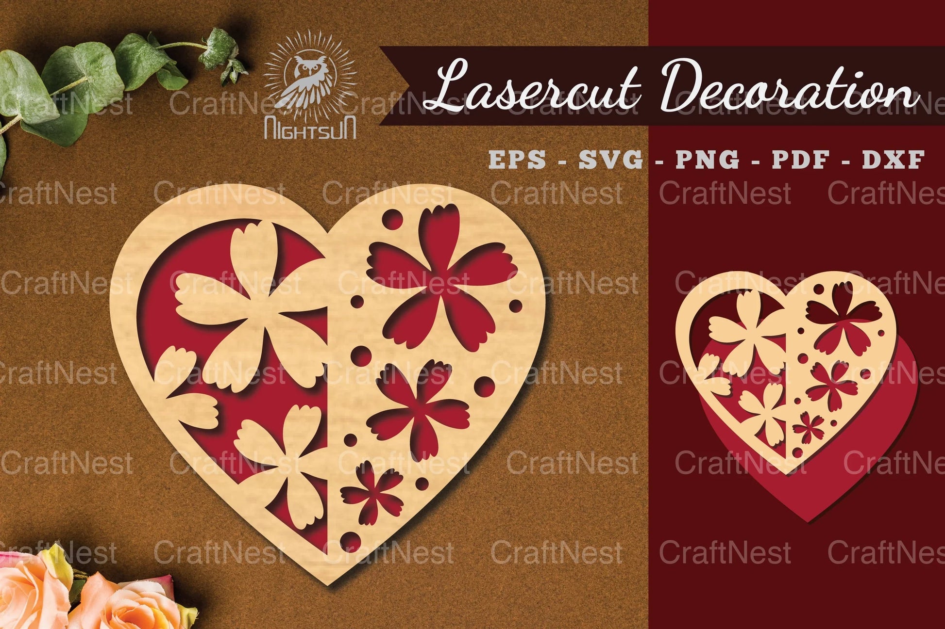 Heart Laser Cut Flower Decoration Clipart Bundle - CraftNest - Digital Crafting and Art