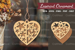 Flowers Heart Laser Cut Ornament Clipart Bundle - CraftNest - Digital Crafting and Art