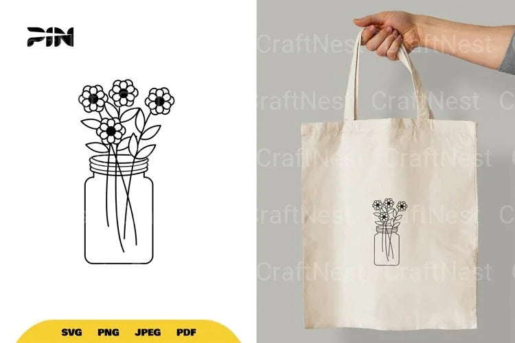 Flowers in Jar SVG Bundle - CraftNest - Digital Crafting and Art