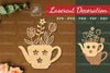Floral Teapot Laser Cut Decoration Clipart Bundle