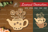 Flowers in Teapot Laser Cut Decoration Clipart Bundle