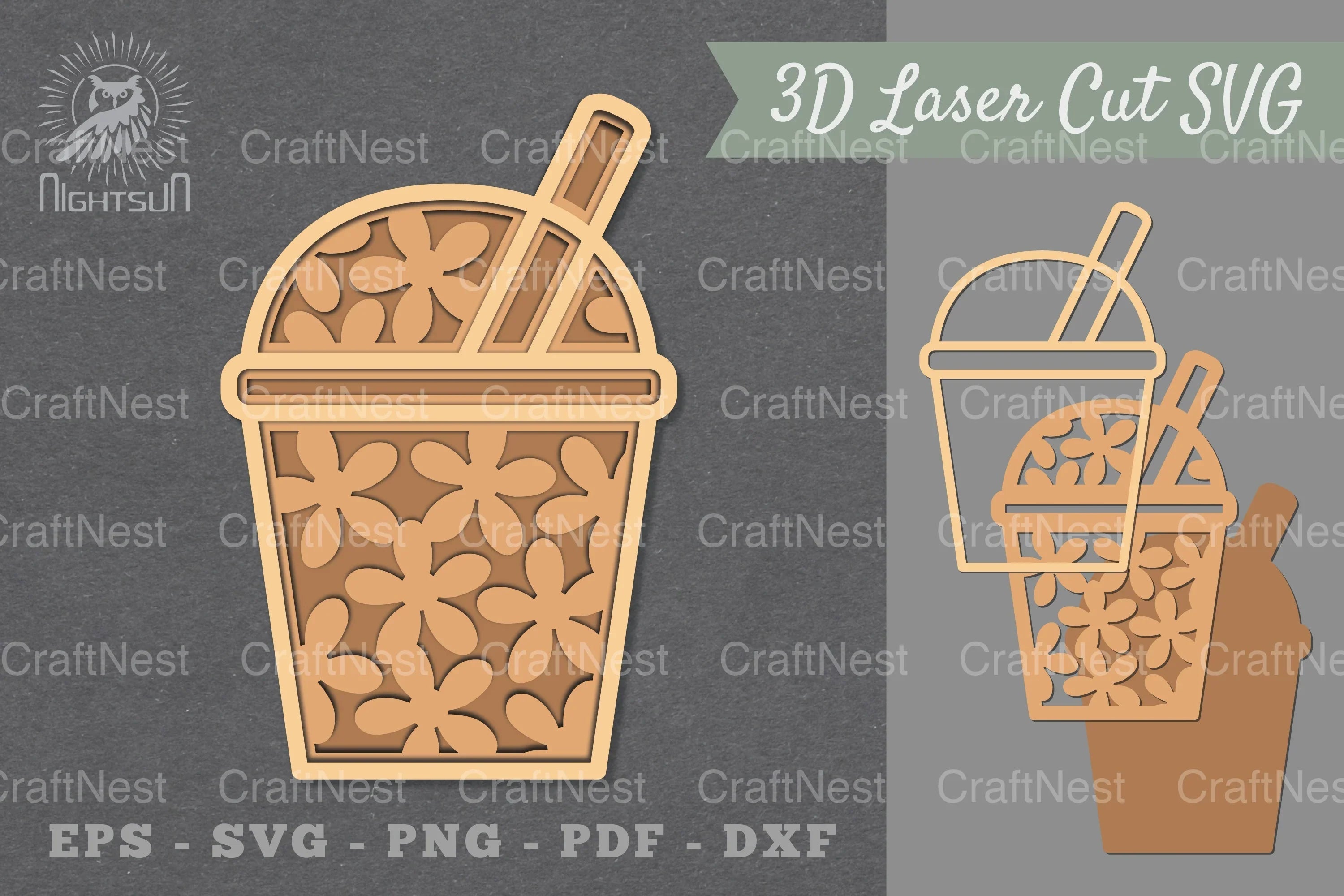 Floral Juice Drink Lasercut Decoration Clipart Bundle - CraftNest - Digital Crafting and Art