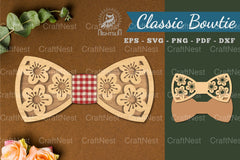 Flowers Laser Cut Bowtie SVG Bundle - CraftNest - Digital Crafting and Art