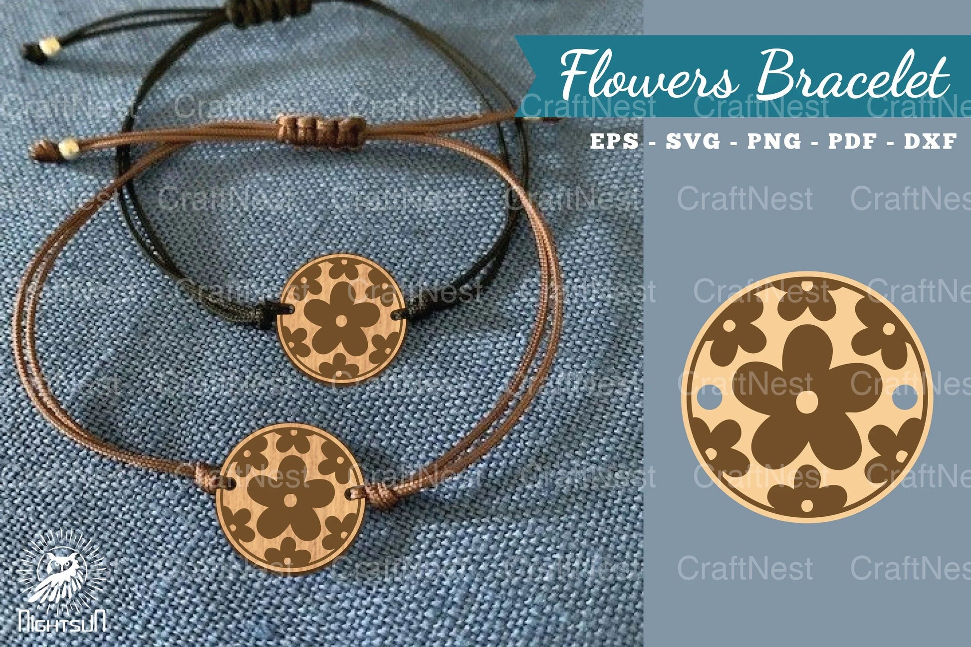 Floral Laser Cut Bracelet SVG Design Bundle - CraftNest - Digital Crafting and Art