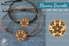 Floral Laser Cut Bracelet SVG Design Bundle - CraftNest - Digital Crafting and Art