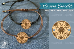 Flowers Laser Cut Bracelet SVG Design Bundle - CraftNest - Digital Crafting and Art