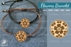 Flowers Laser Cut Bracelet SVG Bundle - CraftNest - Digital Crafting and Art