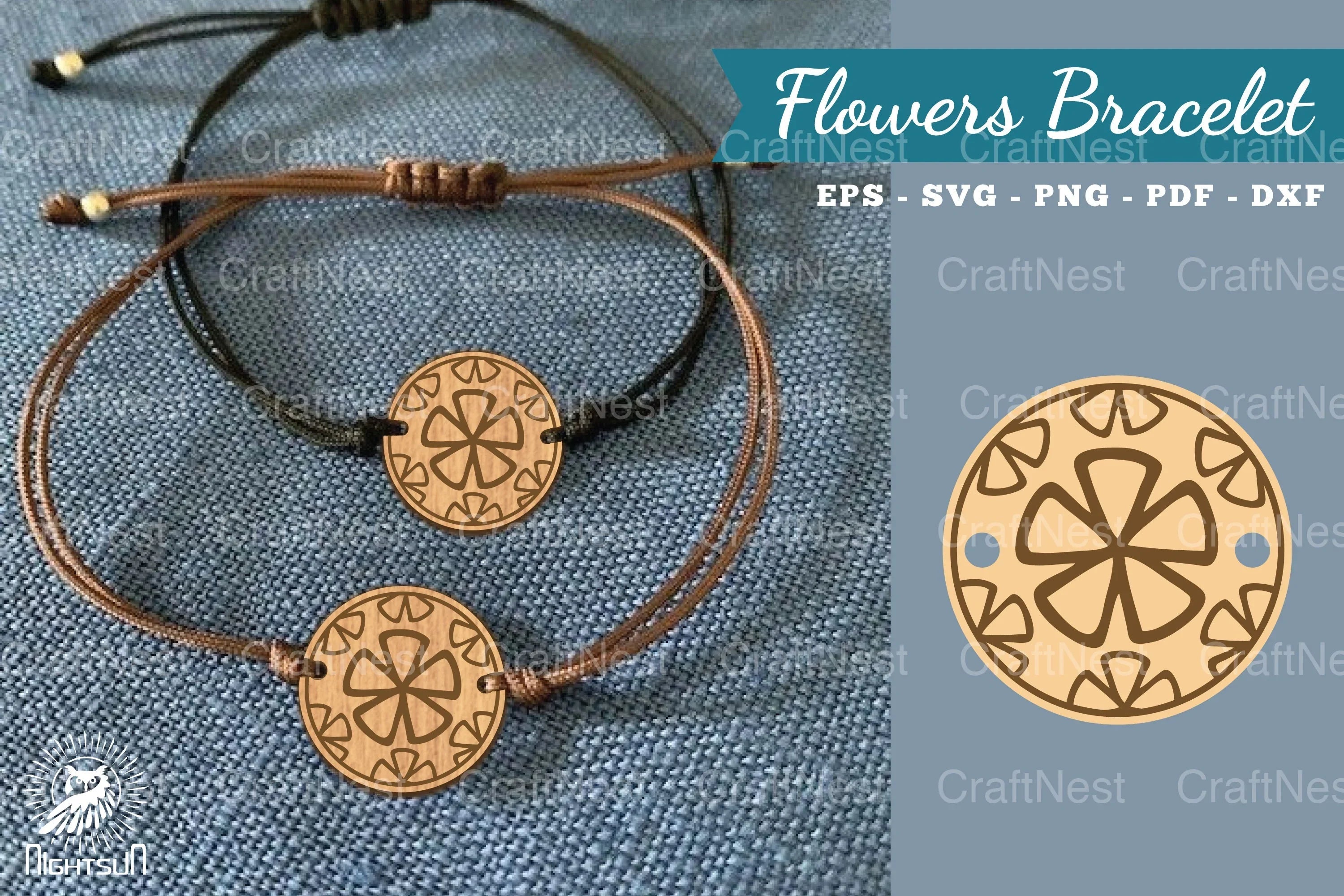 Laser Cut Flower Bracelet SVG Bundle - CraftNest - Digital Crafting and Art
