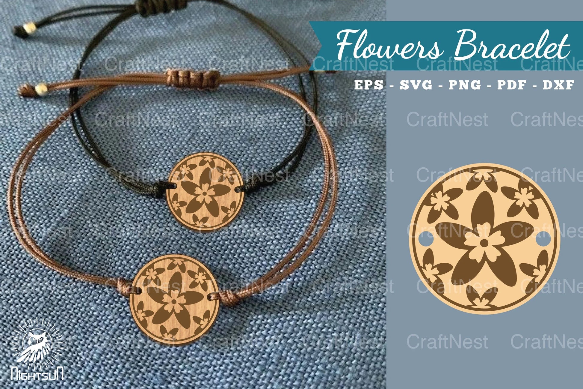 Flowers Laser Cut Bracelet SVG Bundle - CraftNest - Digital Crafting and Art