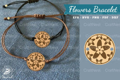 Flowers Laser Cut Bracelet SVG Bundle - CraftNest - Digital Crafting and Art