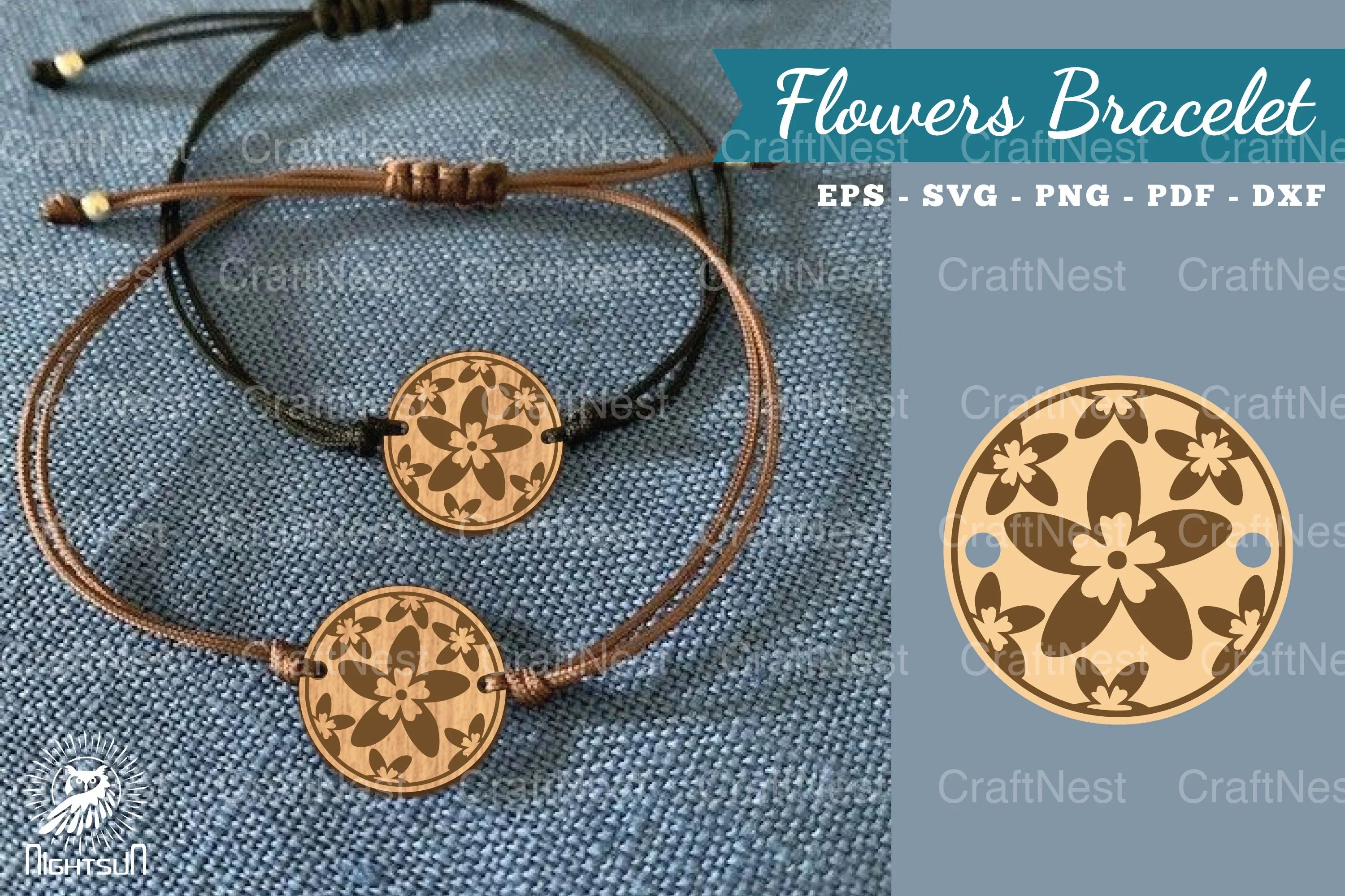 Flowers Laser Cut Bracelet SVG Bundle - CraftNest - Digital Crafting and Art