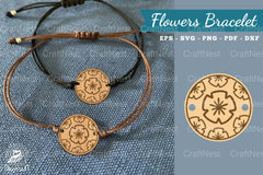 Flowers Laser Cut Bracelet SVG Bundle - CraftNest - Digital Crafting and Art