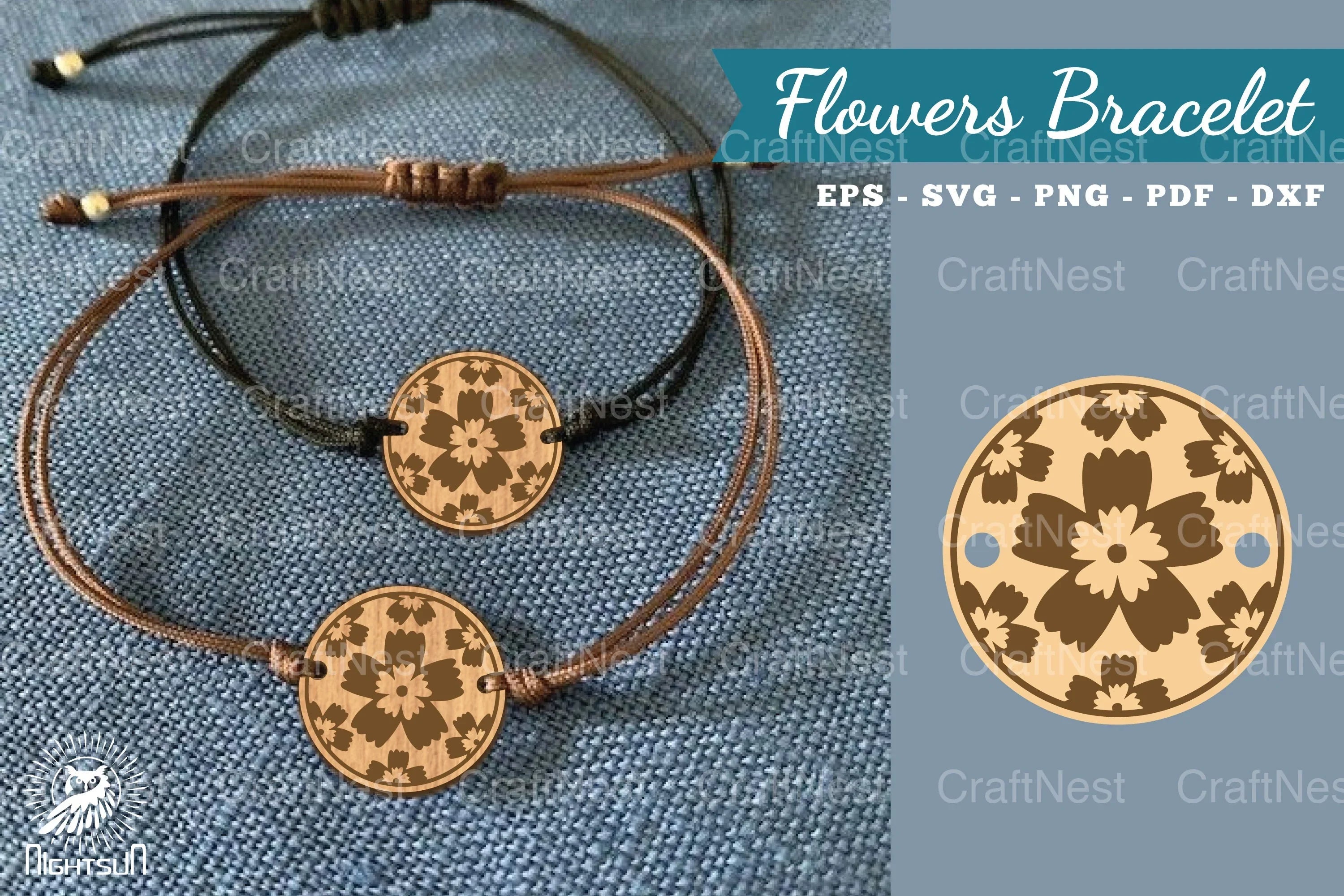 Laser Cut Flower Bracelet SVG Bundle - CraftNest - Digital Crafting and Art