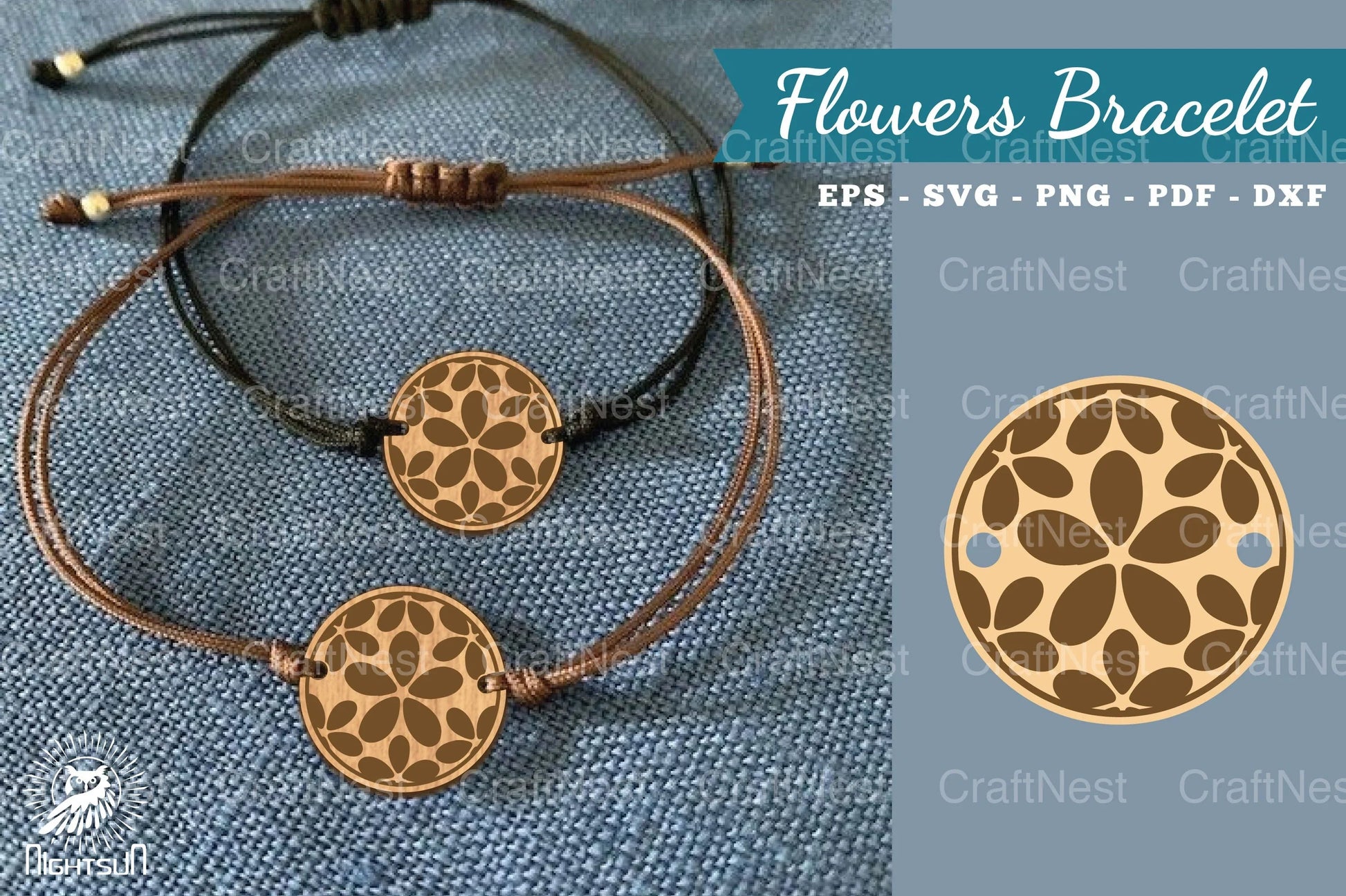 Laser Cut Flower Bracelet SVG Bundle - CraftNest - Digital Crafting and Art