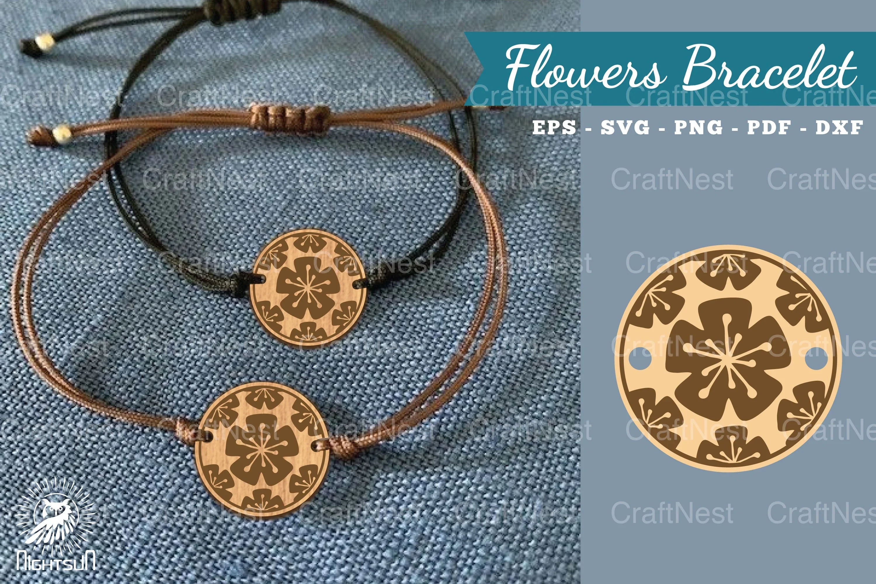 Laser Cut Flower Bracelet SVG Bundle - CraftNest - Digital Crafting and Art