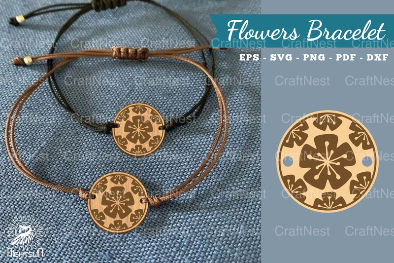 Laser Cut Flower Bracelet SVG Bundle - CraftNest - Digital Crafting and Art