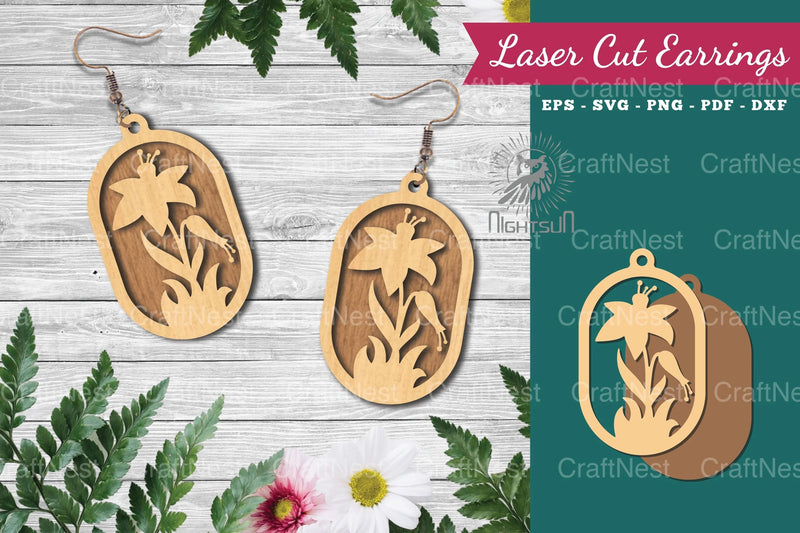Floral Laser Cut Earrings Design Bundle - CraftNest - Digital Crafting and Art