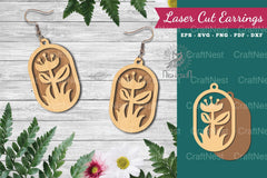 Laser Cut Flower Earrings Design Bundle - CraftNest - Digital Crafting and Art