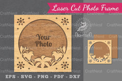 Flowers Laser Cut Photo Frame Clipart Bundle - CraftNest - Digital Crafting and Art