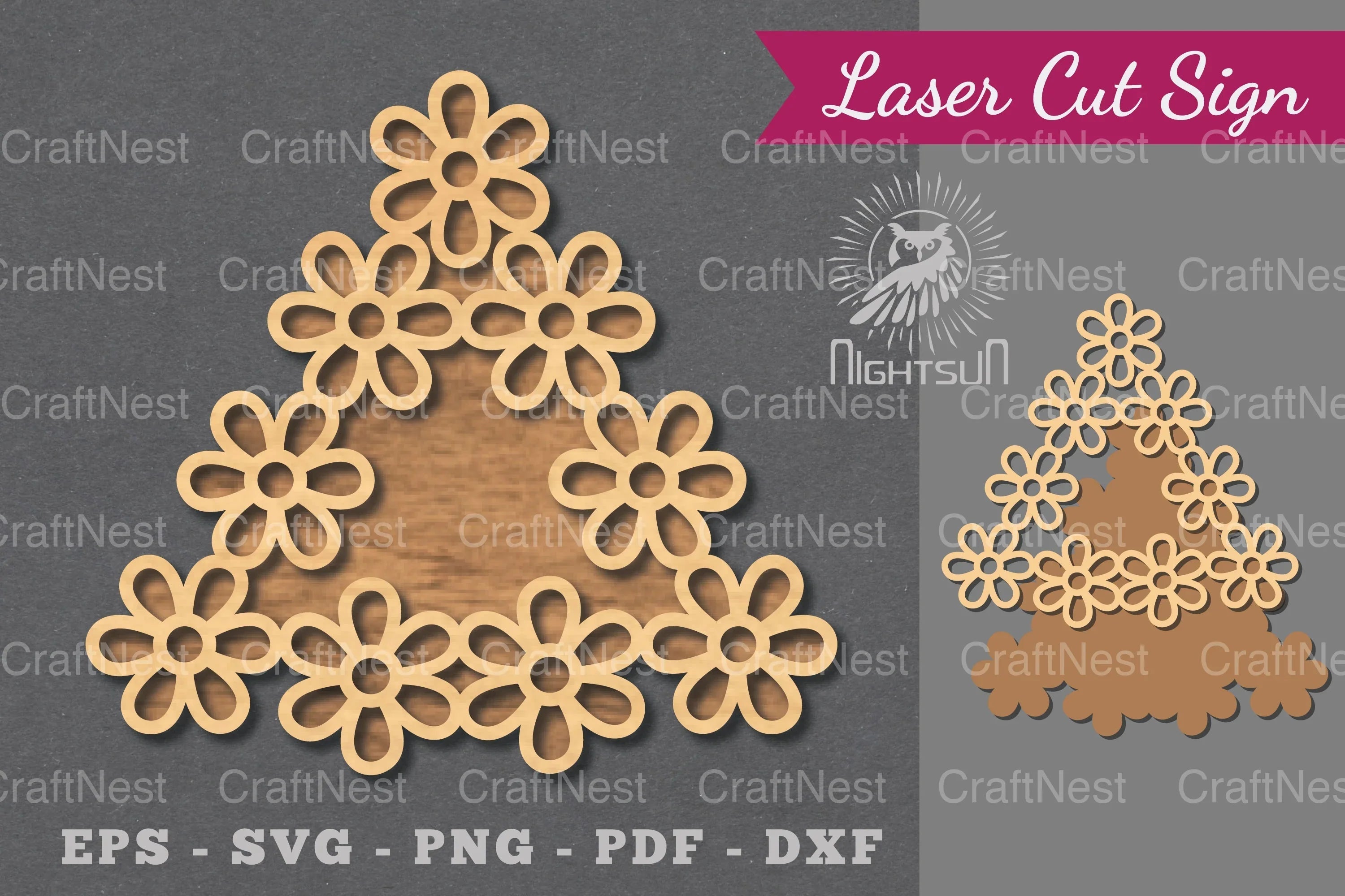 Flowers Laser Cut Sign Design Bundle - CraftNest - Digital Crafting and Art