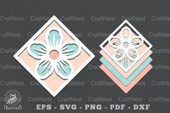 Flowers Layered Papercut SVG Bundle - CraftNest - Digital Crafting and Art