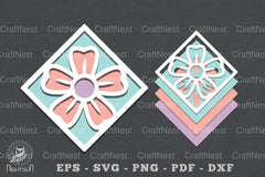 Flowers Layered Papercut SVG Bundle - CraftNest - Digital Crafting and Art