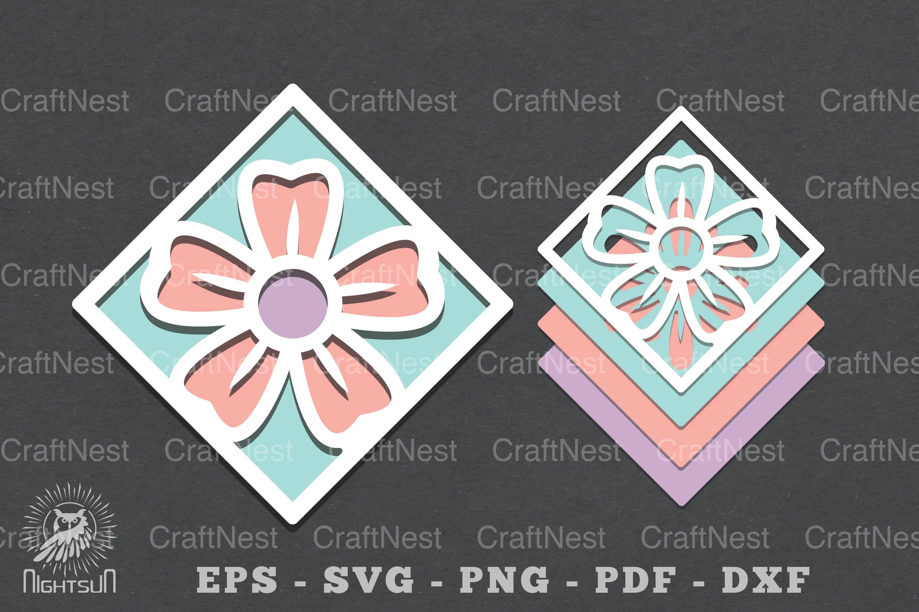 Flowers Layered Papercut SVG Bundle - CraftNest - Digital Crafting and Art
