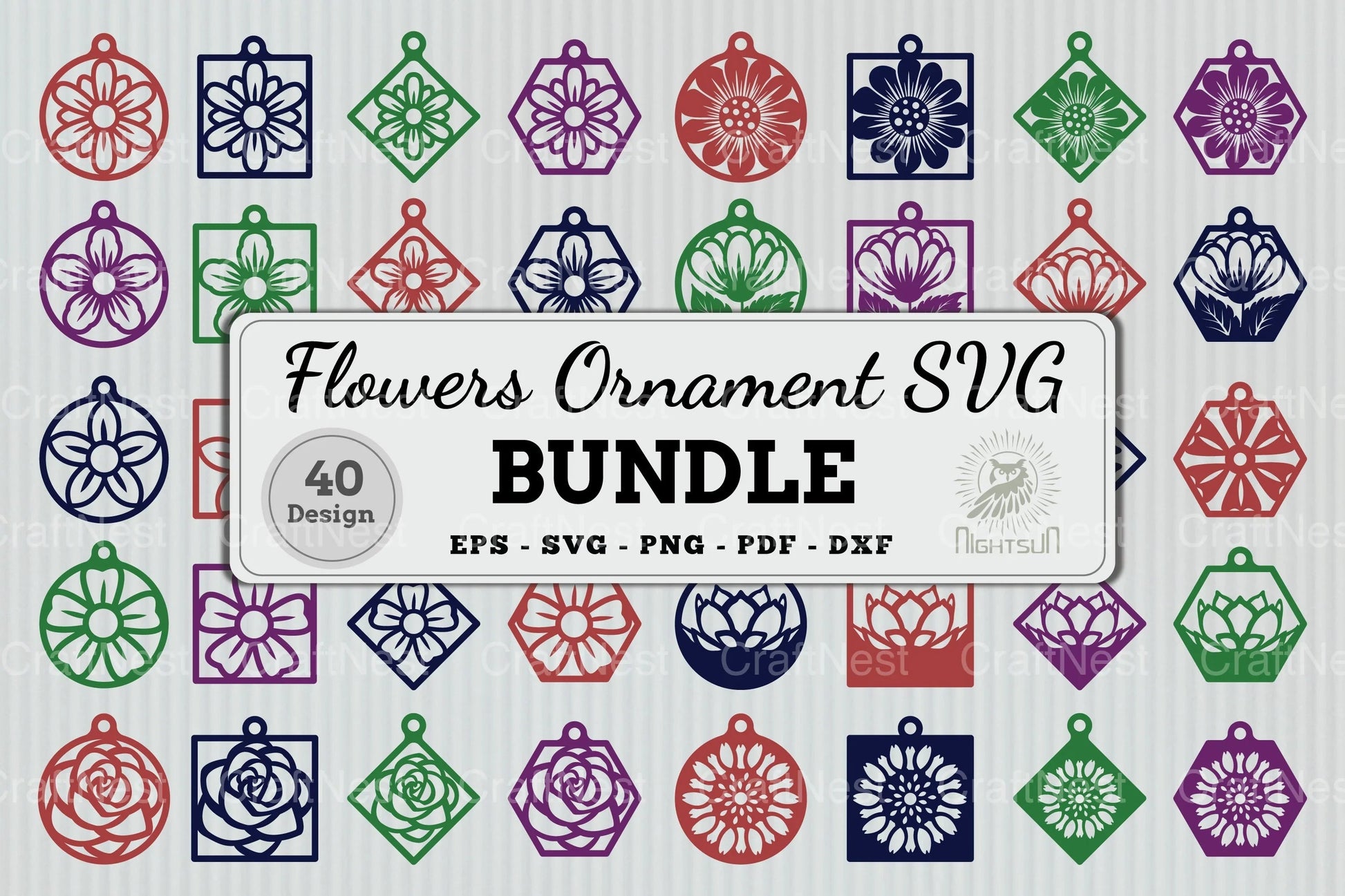 Flowers Ornament Earring SVG Bundle - CraftNest - Digital Crafting and Art