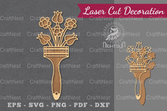 Flowers Paintbrush Laser Cut Decoration Clipart Bundle - CraftNest - Digital Crafting and Art