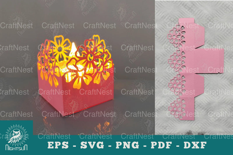 Papercut Lantern Flowers SVG Bundle - CraftNest - Digital Crafting and Art